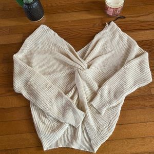 Beige V-Neck Sweater